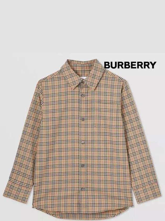 Kids Vintage Check Long Sleeve Shirt Beige - BURBERRY - BALAAN 3