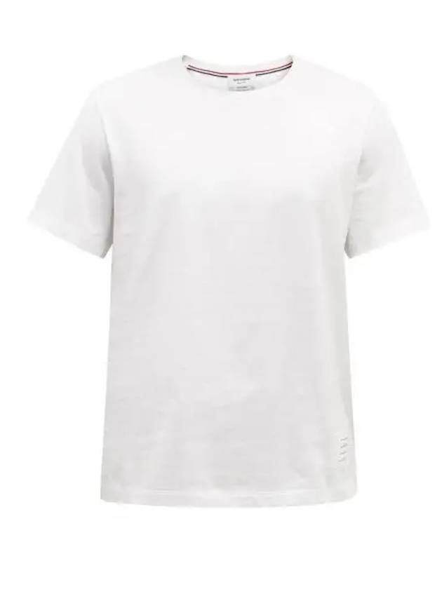 Men's Side Slit Relaxed Short Sleeve T-Shirt White - THOM BROWNE - BALAAN 2