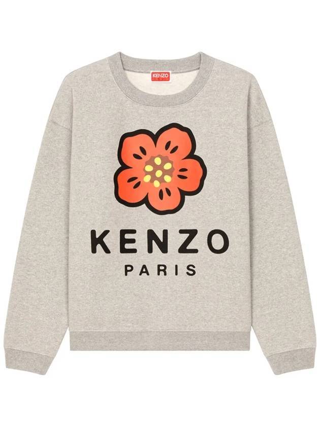 Women's BOKE Flower Print Logo Sweatshirt Gray - KENZO - BALAAN.