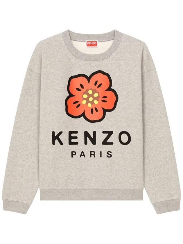 Women's Boke Flower Print Logo Sweatshirt Grey - KENZO - BALAAN 1