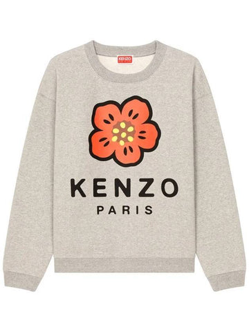 Women's Boke Flower Print Logo Sweatshirt Grey - KENZO - BALAAN 1