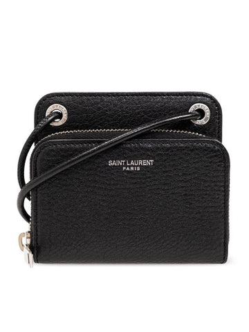 24 ss Lanyard Leather Wallet 778008 AADAS 1000 B0111039925 - SAINT LAURENT - BALAAN 1