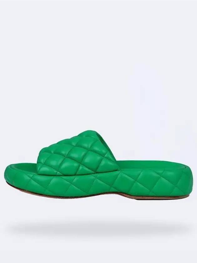 Quilted Padded Slippers Green - BOTTEGA VENETA - BALAAN.