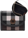 Check Print Leather Half Wallet Brown - BURBERRY - BALAAN 2