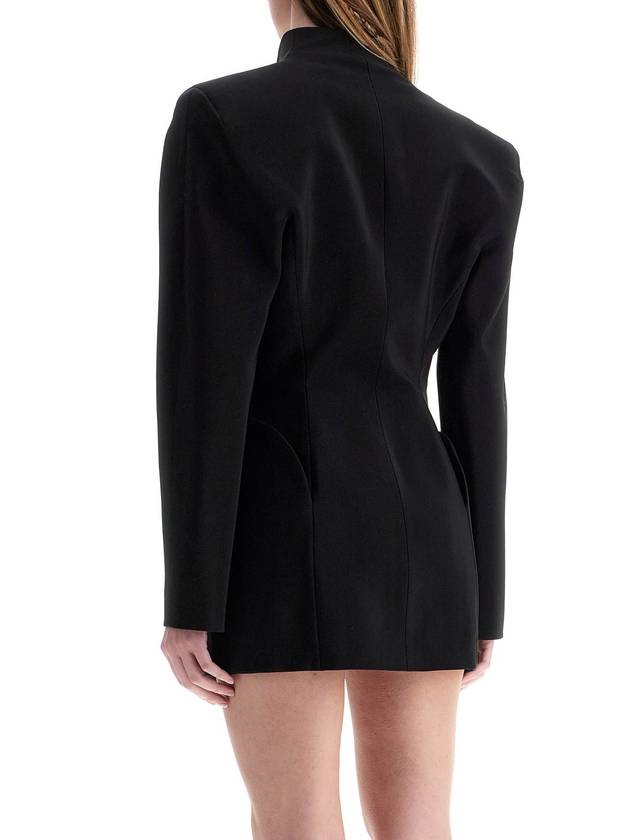 short black v-neck jacket with contemporary design - MUGLER - BALAAN 3