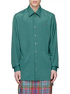 Men's Ghost Embroidered Logo Long Sleeve Shirt Green - VIVIENNE WESTWOOD - BALAAN 3