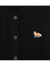 Baby Fox Patch Wool Cardigan Black - MAISON KITSUNE - BALAAN 4