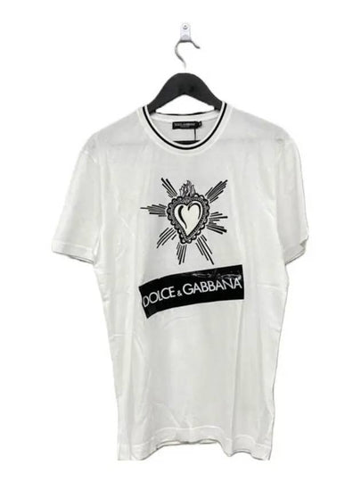 Embroidery Pattern Short Sleeve T Shirt White - DOLCE&GABBANA - BALAAN 2