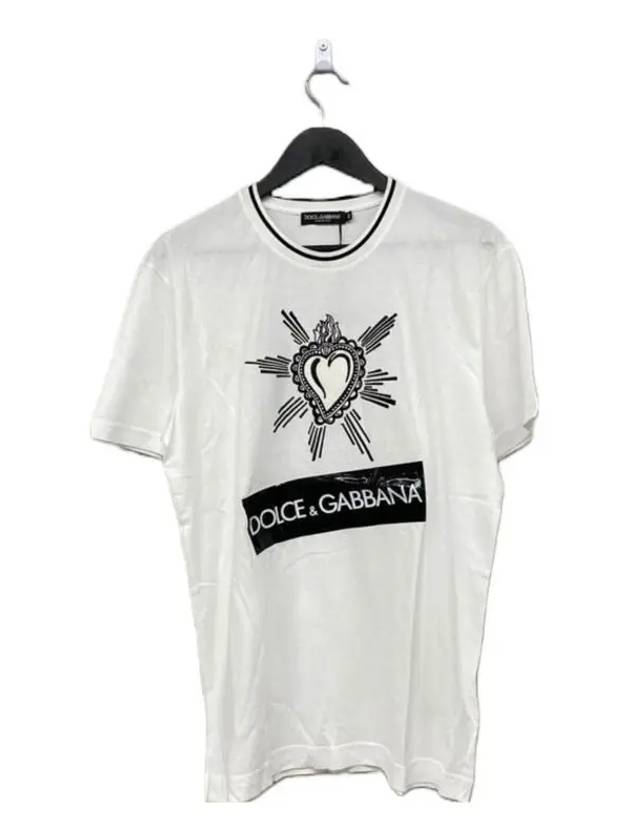 Embroidery Pattern Short Sleeve T Shirt White - DOLCE&GABBANA - BALAAN 2