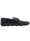 V Logo Leather Loafers Black - VALENTINO - BALAAN 3