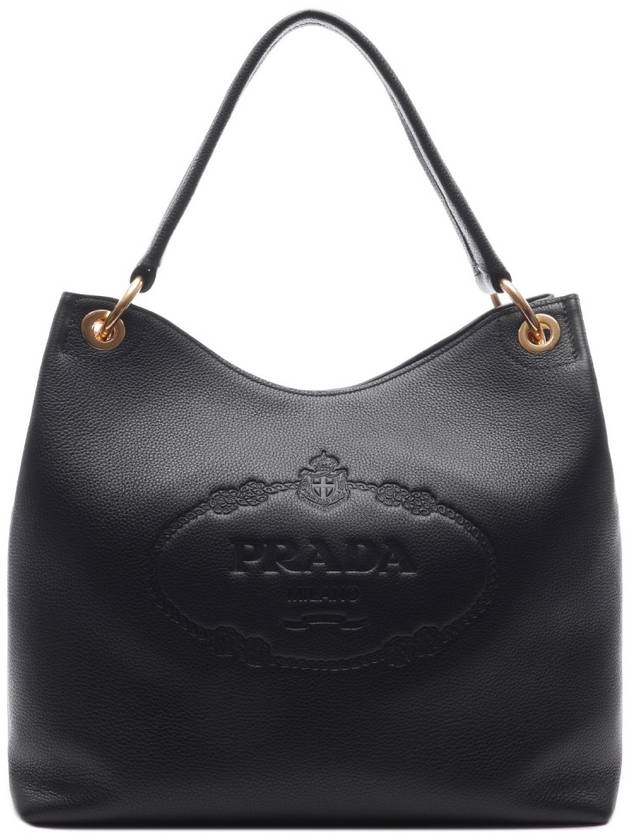 Vitello Phoenix Hobo Bag Black - PRADA - BALAAN 3