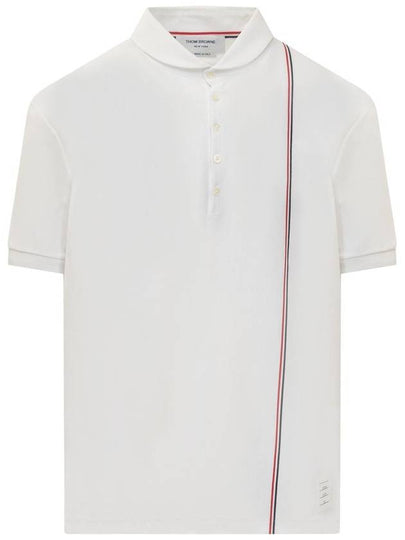 RWB Stripe Polo Shirt White - THOM BROWNE - BALAAN 2