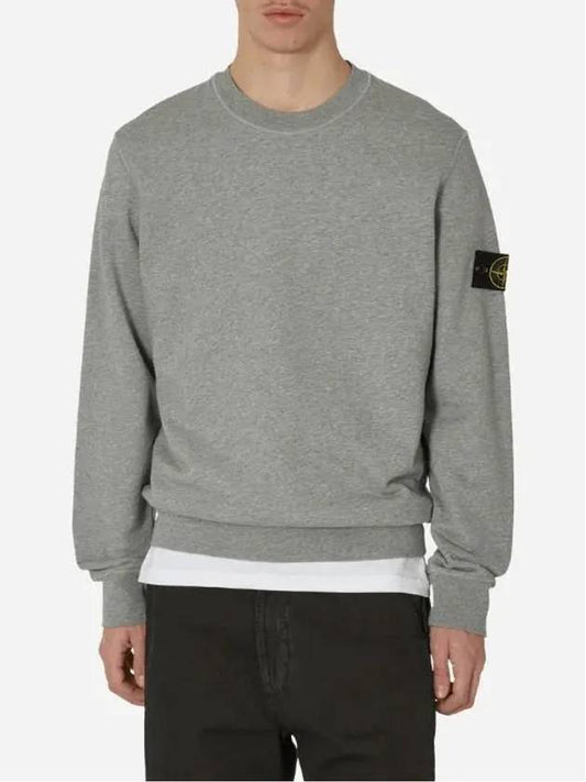 Compass Patch Cotton Sweatshirt Melange Grey - STONE ISLAND - BALAAN 2