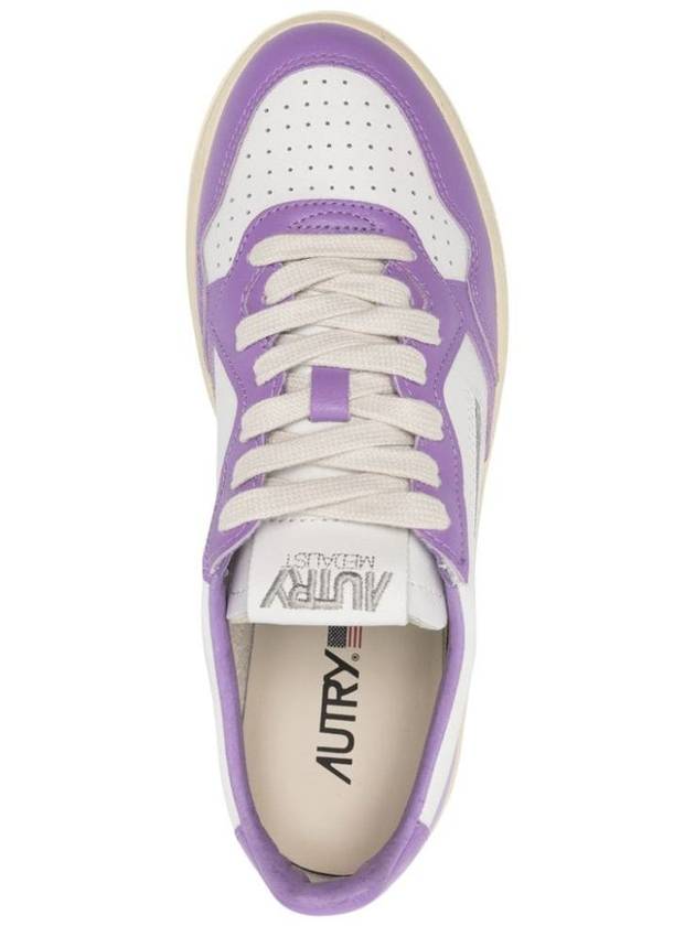 Medalist Leather Low Top Sneakers White Purple - AUTRY - BALAAN 6