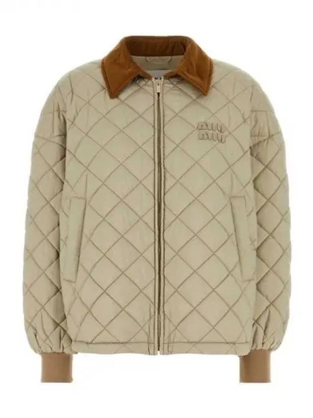 Logo patch quilted jacket 271724 - MIU MIU - BALAAN 1