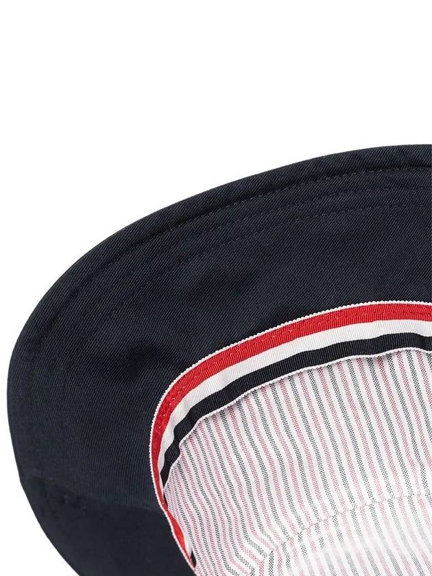 Diagonal Cotton Engineered Bucket Hat Navy - THOM BROWNE - BALAAN 5