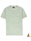 Pisato Effect Logo Patch Short Sleeve T-Shirt Green - STONE ISLAND - BALAAN 2