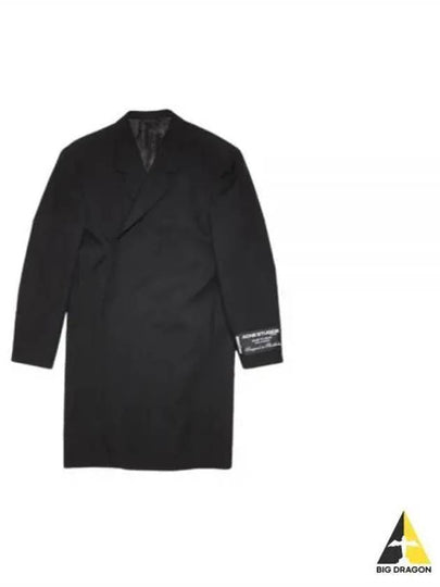 Studios Logo Patch Wool Over Double Coat Black - ACNE STUDIOS - BALAAN 2