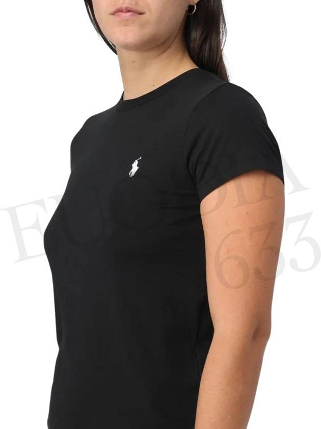 Women's Embroidery Logo Crew Neck Cotton Short Sleeve T-Shirt Black - POLO RALPH LAUREN - BALAAN 5