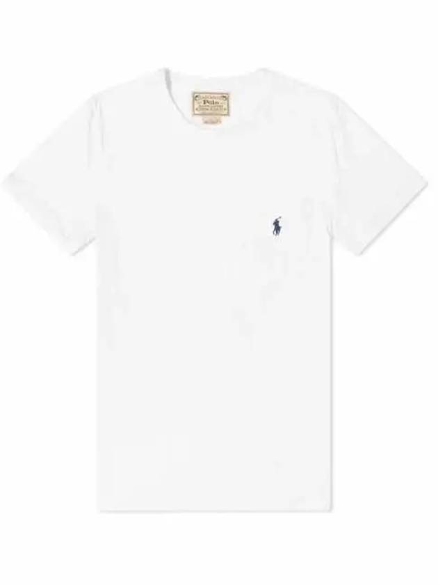 Pony Logo Embroidered Pocket Short Sleeve T-Shirt White Navy - POLO RALPH LAUREN - BALAAN.