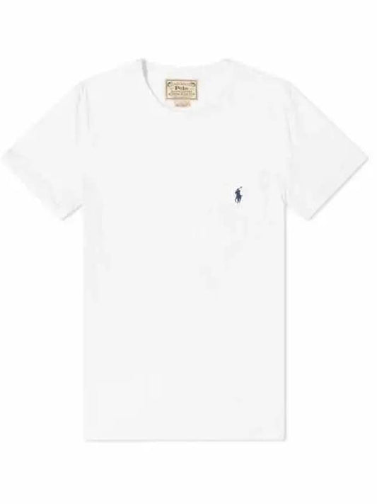 Pony Logo Embroidered Pocket Short Sleeve T-Shirt White Navy - POLO RALPH LAUREN - BALAAN.