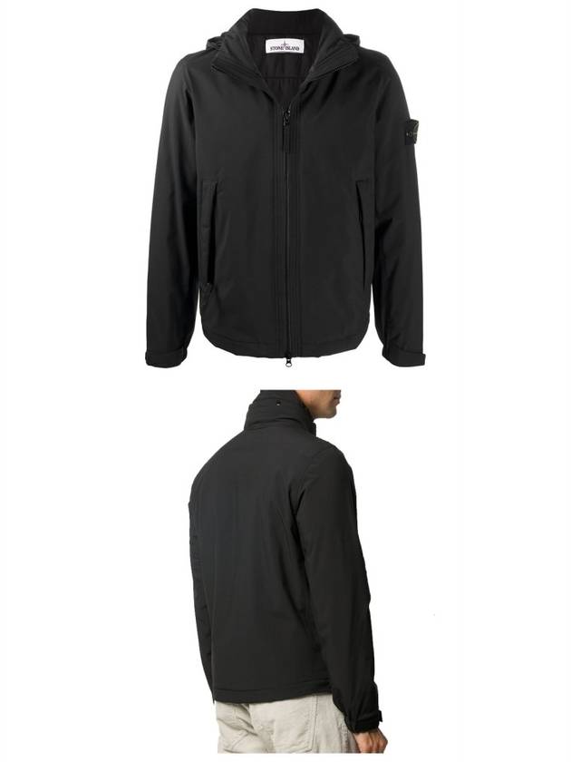 Wappen Soft Shell Hooded Jacket Black - STONE ISLAND - BALAAN 5