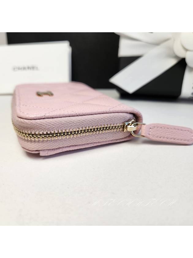 Classic zipper light pink card coin purse caviar AP0216 - CHANEL - BALAAN 5