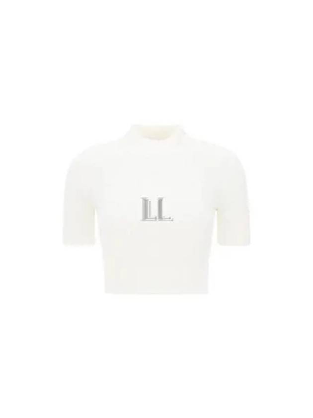 Logo Patch Short Sleeve Knit Top White - COURREGES - BALAAN 2