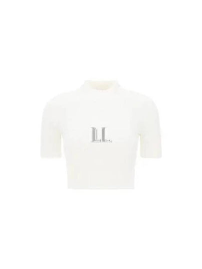 Logo Patch Short Sleeve Knit Top White - COURREGES - BALAAN 2