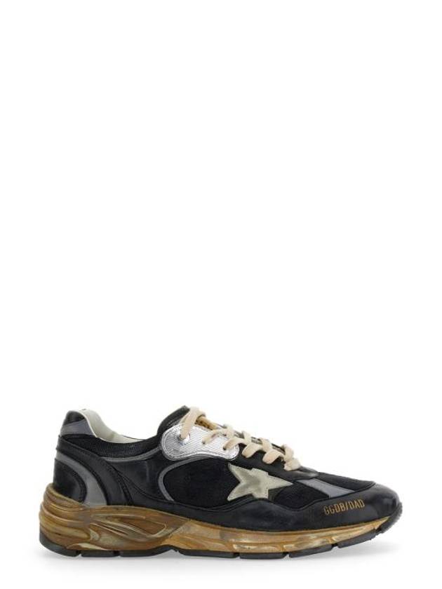 Dad-Star Mesh Nappa Leather Low Top Sneakers Black Ice Grey - GOLDEN GOOSE - BALAAN 2