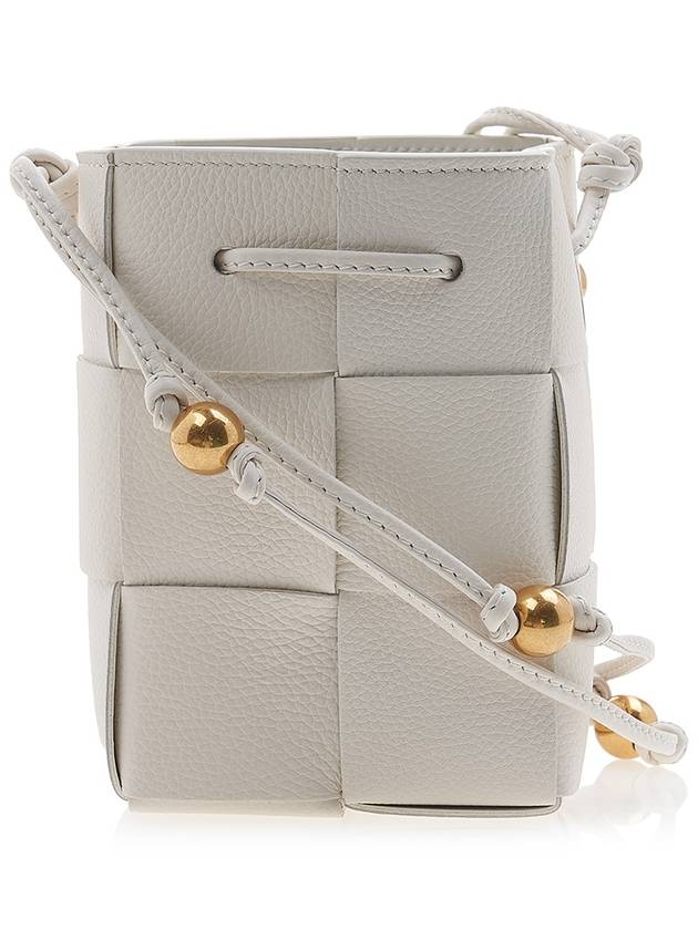 Cassette Intrecciato Mini Bucket Bag White - BOTTEGA VENETA - BALAAN 4