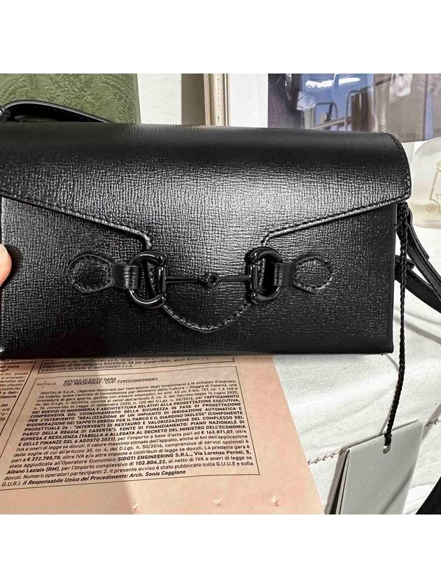 Horsebit 1955 Leather Mini Cross Bag Black - GUCCI - BALAAN 5