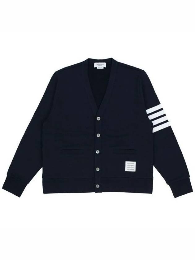 Classic V-Neck 4 Bar Stripe Cardigan Navy - THOM BROWNE - BALAAN 2