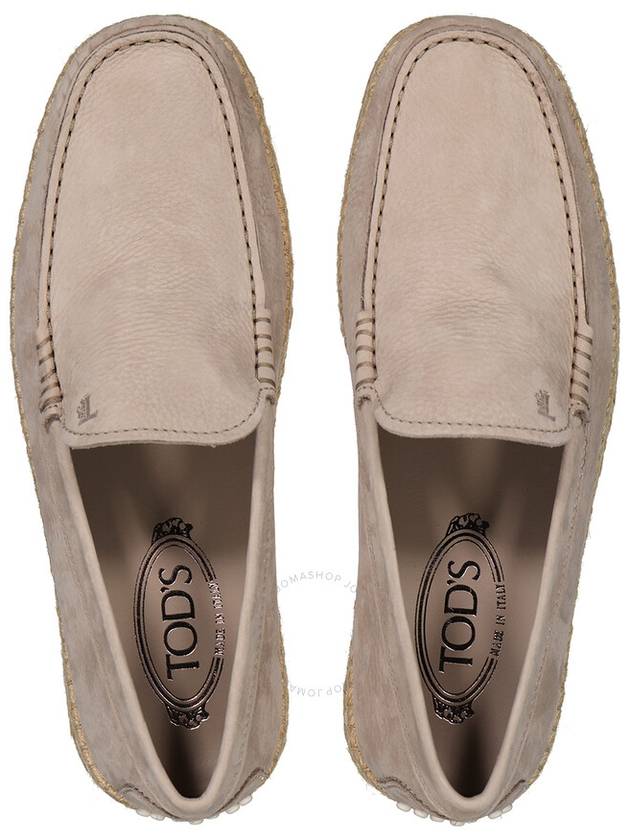 Tods Men's Beige Nubuck Leather Slip Ons, Brand Size 6 ( US Size 7 ) - TOD'S - BALAAN 3