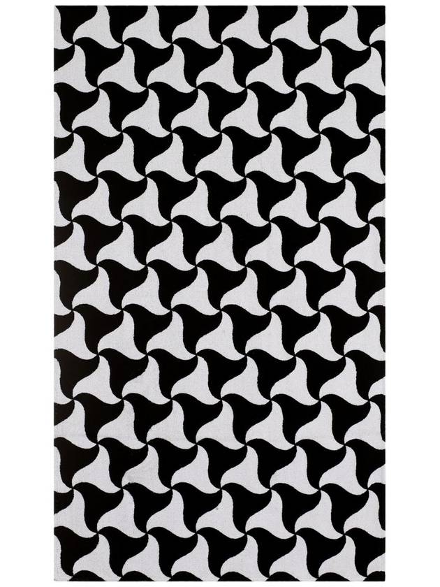 Wavy Triangle Beach Towel Black White - BOTTEGA VENETA - BALAAN 3