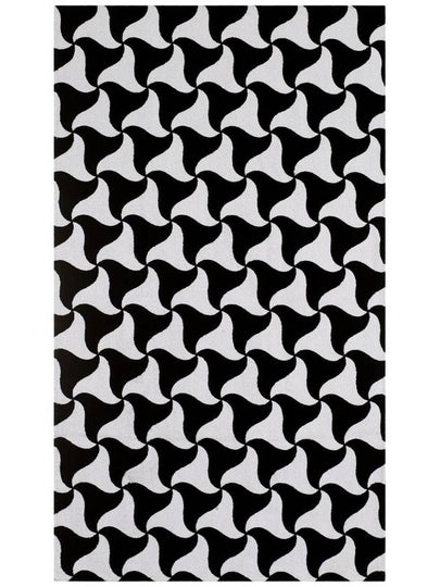 Wavy Triangle Beach Towel Black White - BOTTEGA VENETA - BALAAN 2