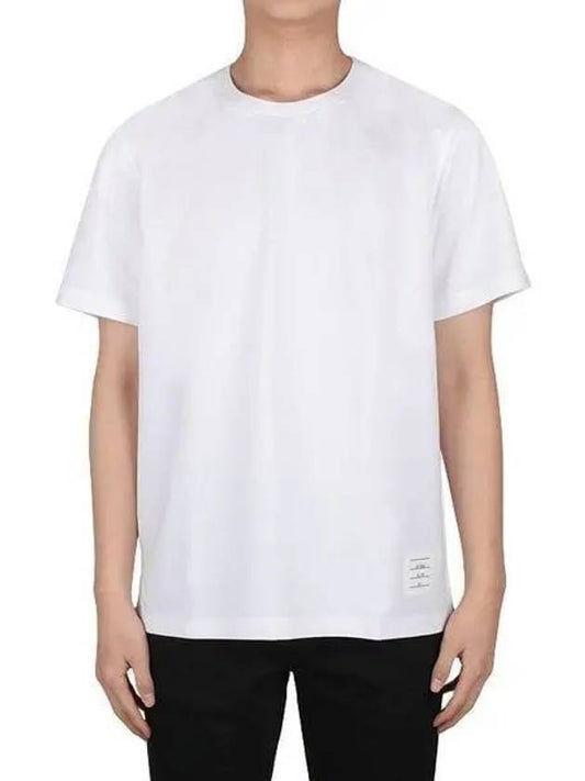 Men's Side Slit Relaxed Short Sleeve T-Shirt White - THOM BROWNE - BALAAN 2