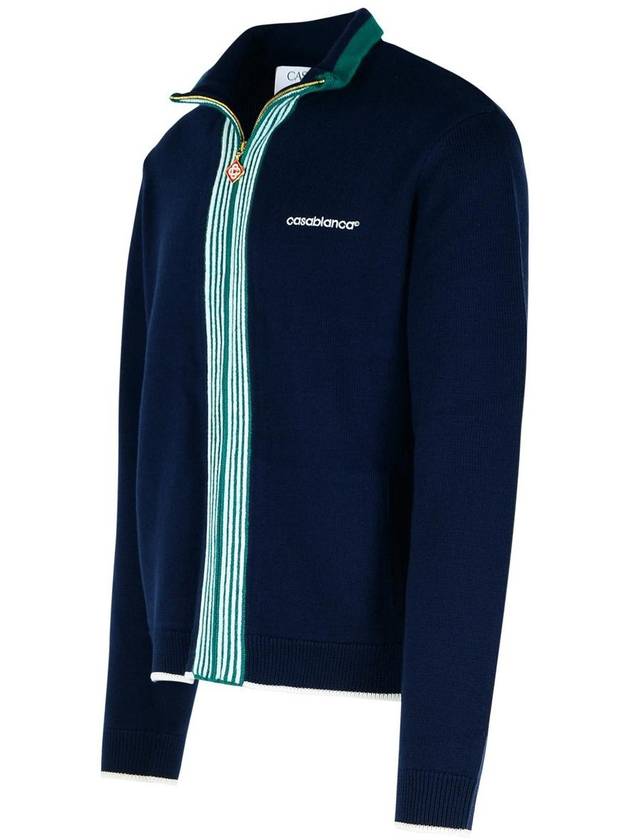 Casablanca 'Tennis' Navy Merino Wool Sweatshirt - CASABLANCA - BALAAN 2