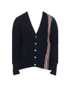 Men's Three Stripes Detail Mohair Cardigan Navy - THOM BROWNE - BALAAN 1