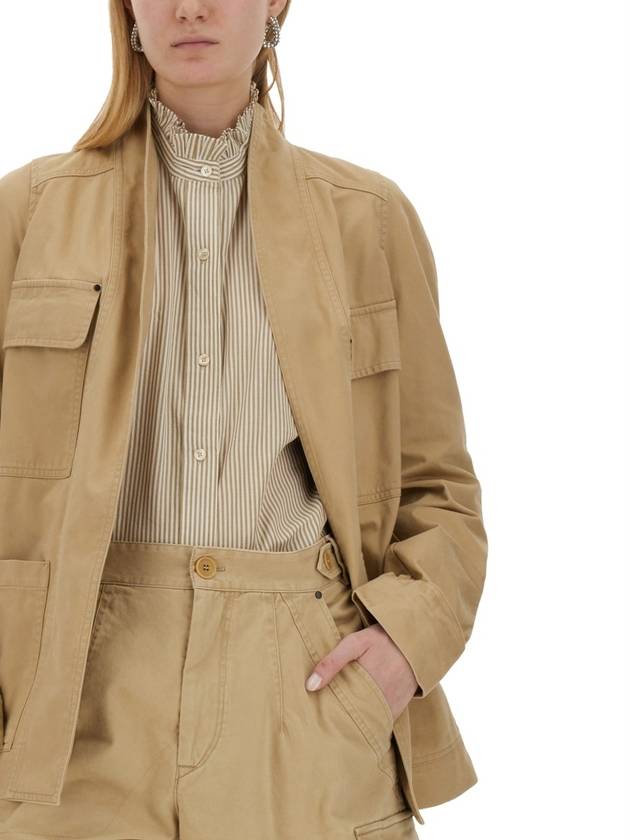 Loetiza Cotton Workwear Jacket Beige - ISABEL MARANT - BALAAN 5