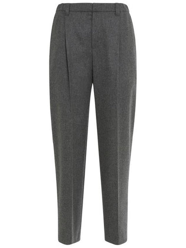 Brunello Cucinelli Gray Wool Trousers - BRUNELLO CUCINELLI - BALAAN 1