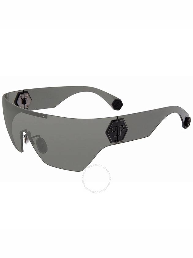 Philipp Plein Gunmetal Shield Men's Sunglasses SPP029M 0568 99 - PHILIPP PLEIN - BALAAN 1