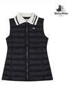 Women s knit collar long length down vest 1014LXWN BLACK - BLACK&WHITE - BALAAN 1