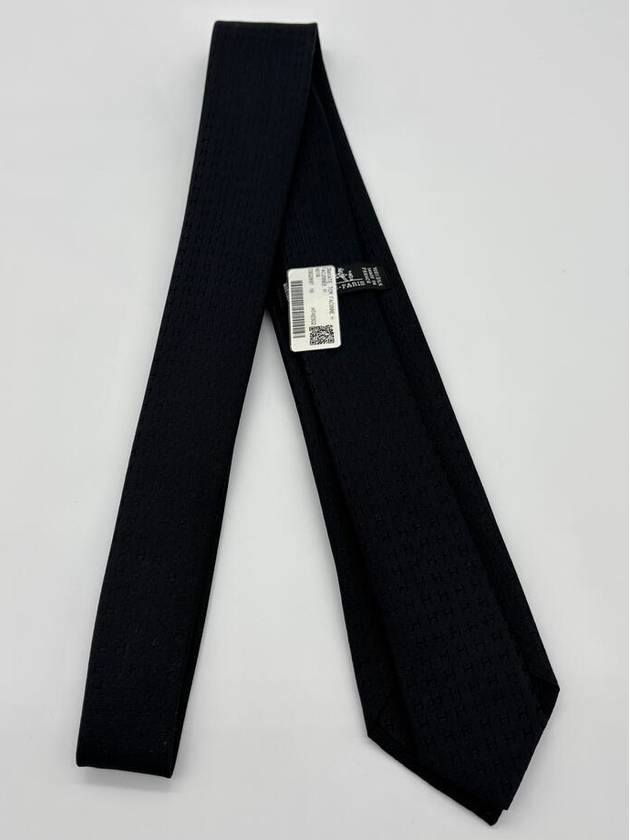 Men's Faconnee H Tie Black - HERMES - BALAAN 7