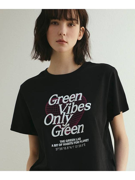 Heart Planet 2 Short Sleeve T Shirt Black - THE GREEN LAB - BALAAN 2