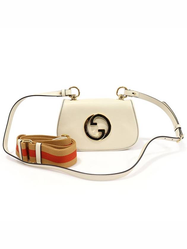 698643 White Leather Round Interlocking G Blondie Mini Shoulder Bag 2WAY - GUCCI - BALAAN 3