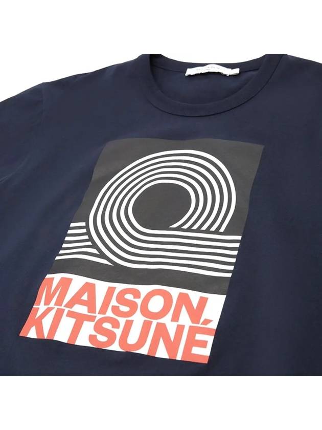 Black Anthony Burrill Logo Classic Cotton Short Sleeve T-Shirt Navy - MAISON KITSUNE - BALAAN 3