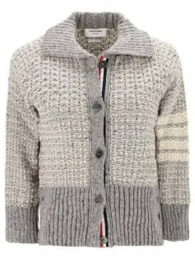 FKC553A Y1506 055 4 bar striped tweed women s cardigan 1343556 - THOM BROWNE - BALAAN 1