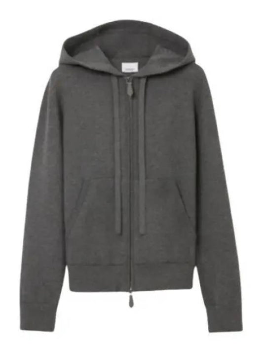 Cashmere Blend Zip-Up Hoodie Grey - BURBERRY - BALAAN 2