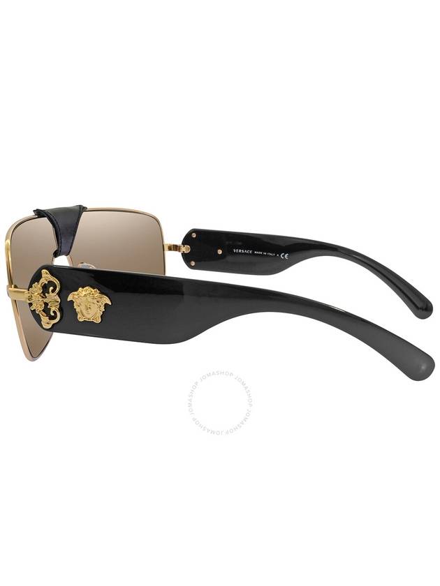 Versace Light Brown Mirror Gold Shield Unisex Sunglasses VE2207Q 1002/5 138 - VERSACE - BALAAN 3